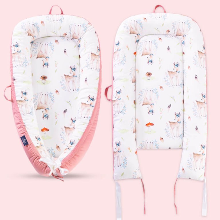 Little Story Soft Breathable Fiberfill Newborn Lounger Bed - Reindeer
