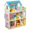 Little Story – Wooden Dollhouse 3 floors w/ Furniture, Accessories & Dolls – Multicolor
