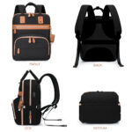 Little Story – 2in1 Diaper Bag w/ Sanitizer Bottle keychain & Stroller Hooks – Black