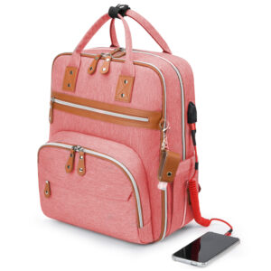Little Story -2in1 Diaper Bag w/ Sanitizer Bottle keychain & Stroller Hooks – Pink