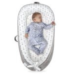 Little Story – Soft Breathable Fiberfill Newborn Lounger Bed – Arrow Grey