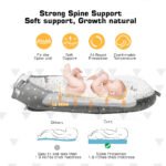 Little Story – Soft Breathable Fiberfill Newborn Lounger Bed – Royal Grey