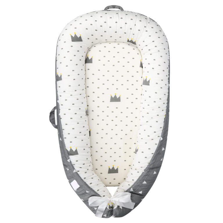 Little Story - Soft Breathable Fiberfill Newborn Lounger Bed - Royal Grey