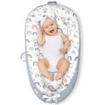Little Story Soft Breathable Fiberfill Newborn Lounger Bed – Sunshine Grey