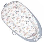 Little Story Soft Breathable Fiberfill Newborn Lounger Bed – Sunshine Grey