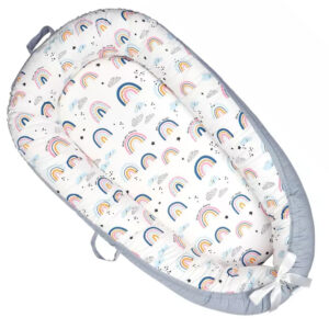 Little Story Fiberfill Lounger Bed with Feeding Pillow – Galaxy