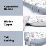 Little Story Soft Breathable Fiberfill Newborn Lounger Bed – Sunshine Grey