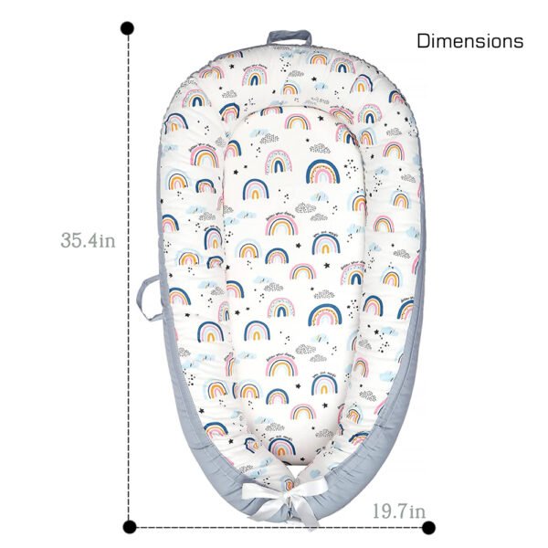 Little Story Soft Breathable Fiberfill Newborn Lounger Bed – Sunshine Grey