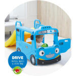Lovely Baby – Y1969 Compact Bus Slide for Kids – Indoor & Outdoor Playset for Kids – Blue