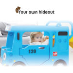 Lovely Baby – Y1969 Compact Bus Slide for Kids – Indoor & Outdoor Playset for Kids – Blue