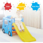 Lovely Baby – Y1969 Compact Bus Slide for Kids – Indoor & Outdoor Playset for Kids – Blue