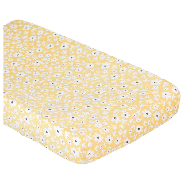 Lulujo – Muslin Crib Sheet 135 x 70 cm – Yellow Wildflowers