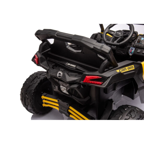 Maverick Can-Am 12V Licensed Ride-On UTV Car for Kids – Yellow – Electric Off-Road Jeep with LED Lights, Music & Remote Control
