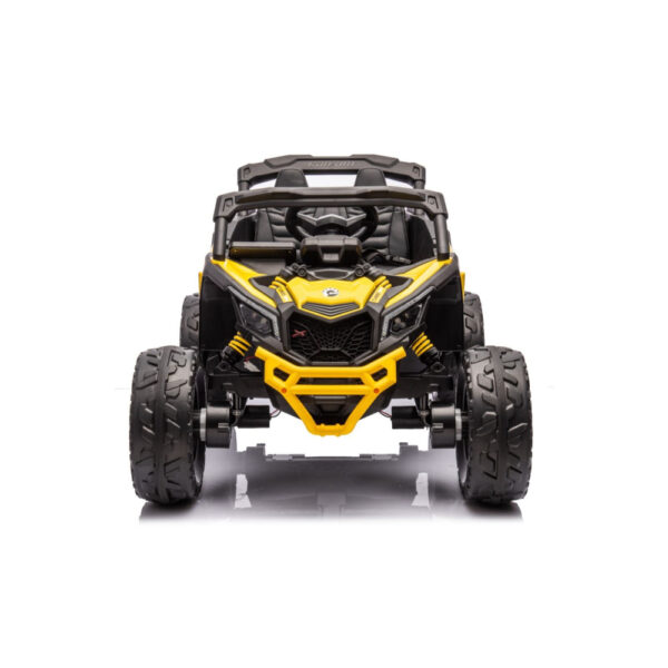 Maverick Can-Am 12V Licensed Ride-On UTV Car for Kids – Yellow – Electric Off-Road Jeep with LED Lights, Music & Remote Control