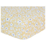 Lulujo – Muslin Crib Sheet 135 x 70 cm – Yellow Wildflowers