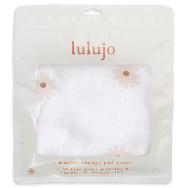 Lulujo – Muslin Change Pad Cover 80 x 40 cm – Daisies