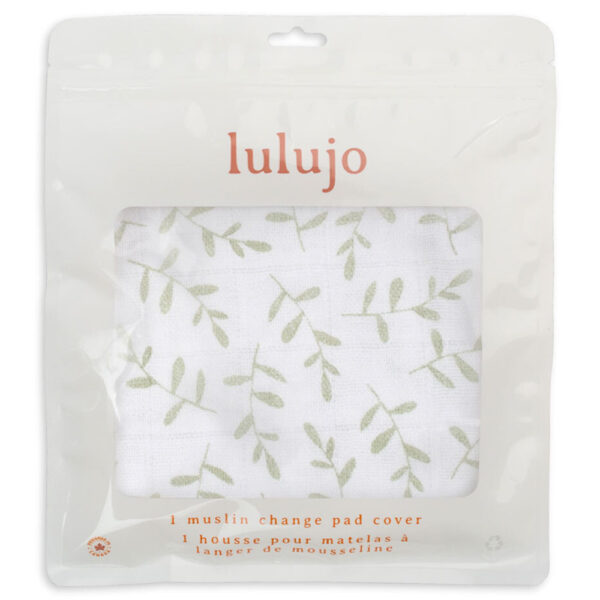 Lulujo – Muslin Change Pad Cover 80 x 40 cm – Greenery