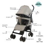 Moon – Neo Plus Light Weight Travel Stroller – Cool Grey