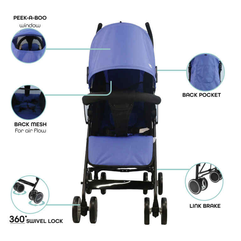 Moon - Neo Plus Light Weight Travel Stroller - Cyan Blue