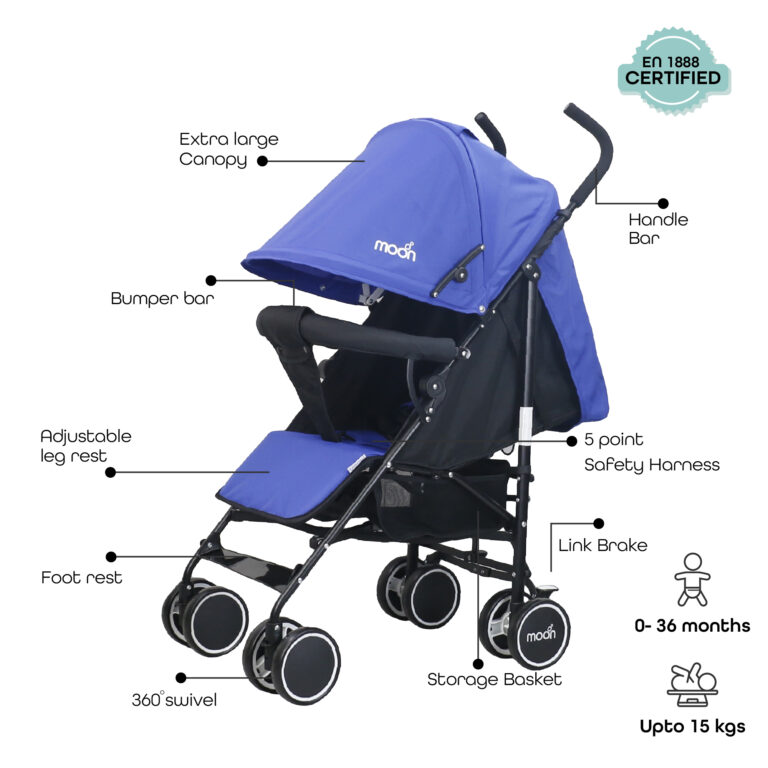 Moon - Neo Plus Light Weight Travel Stroller - Royal Blue