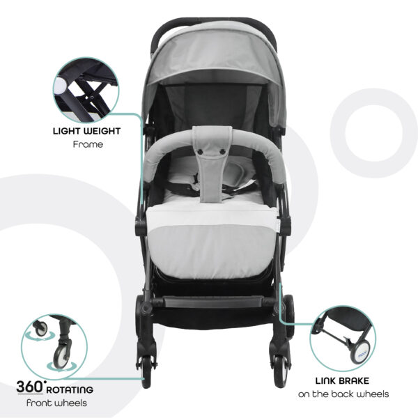 Moon – Travel-Lite Cabin Stroller – Cool Grey