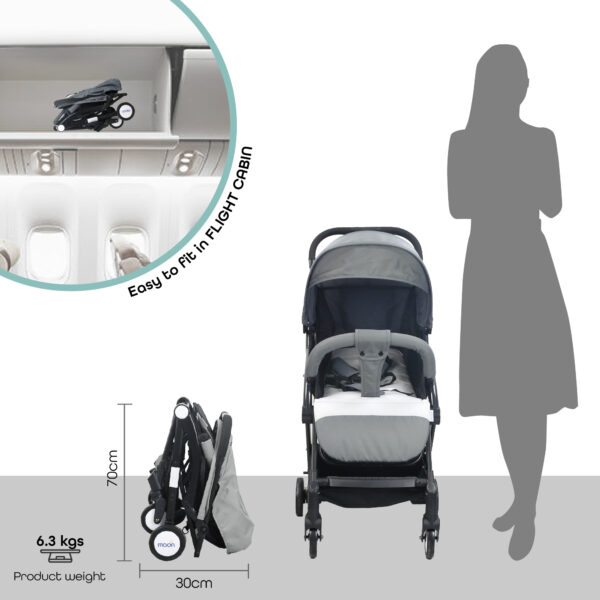 Moon – Travel-Lite Cabin Stroller – Cool Grey