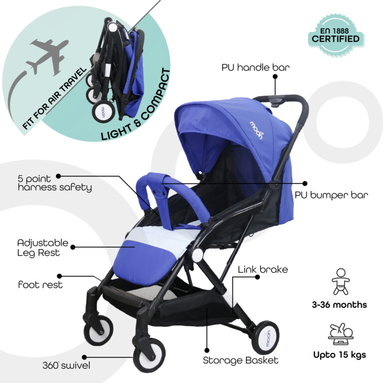 Moon - Travel-Lite Cabin Stroller - Royal Blue