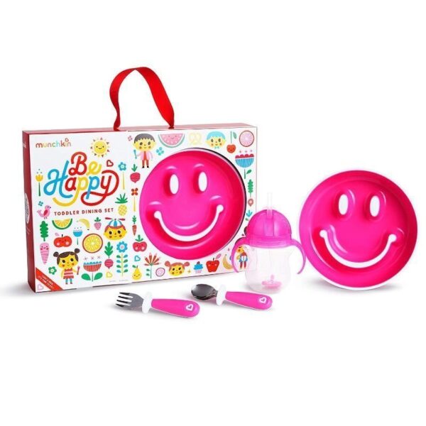 Munchkin – Be Happy Toddler Dining Set Pink