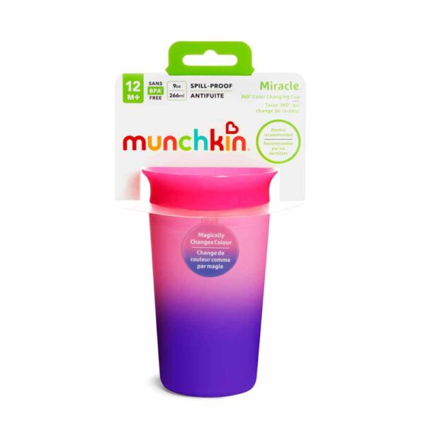 Munchkin – Miracle 360 Colour Changing Cup 1Pk 9Oz – Pink