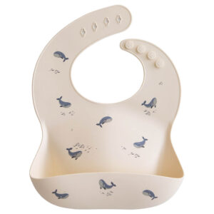 Mushie – Silicone Bib Black Numbers