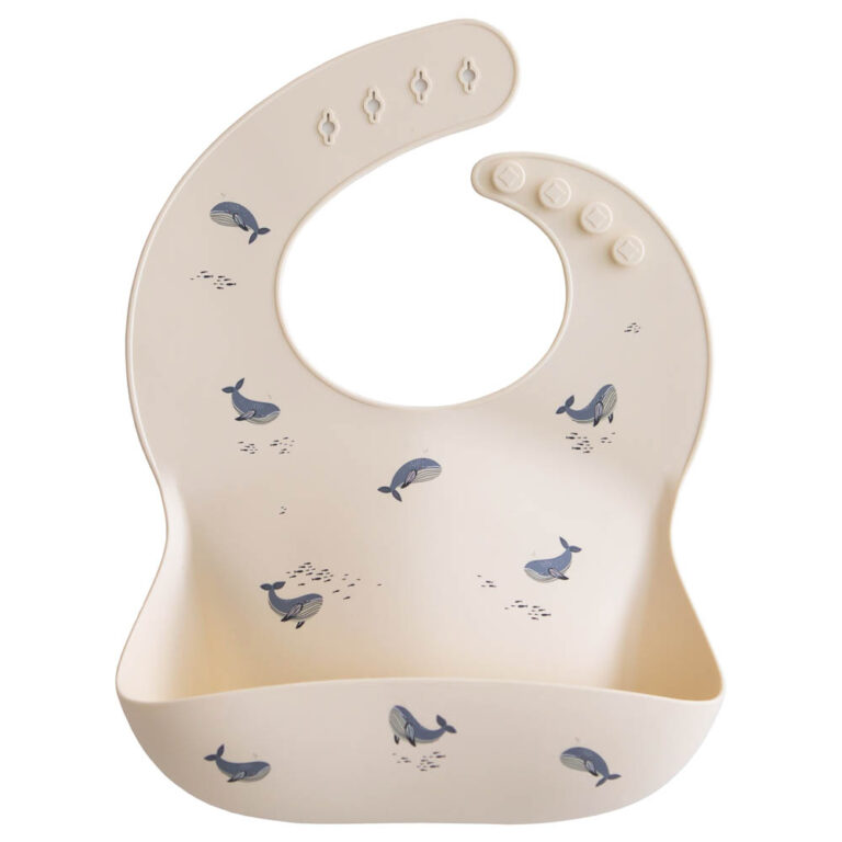 Mushie - Silicone Bib Whales