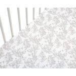 Nini Baby Crib/Cot Fitted Sheet – 100% Cotton, Up to 70×140 cm, Aura Grandeur Grey