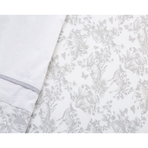 Nini Baby Crib/Cot Fitted Sheet – 100% Cotton, Up to 70×140 cm, Aura Grandeur Grey