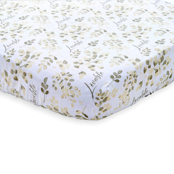 Nini Baby Crib/Cot Fitted Sheet – 100% Muslin Cotton, Up to 70×140 cm, Lovable