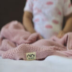 Nini Baby – Organic Cotton Knitted Blanket, Bobbles, Antibacterial Finish – Blush Rose, 0-36 Months