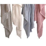 Nini Baby – Organic Cotton Knitted Blanket, Bobbles, Antibacterial Finish – Blush Rose, 0-36 Months