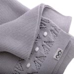 Nini Baby – Organic Cotton Knitted Blanket, Elegant Trim, Antibacterial Finish – Mist Grey, 0-36 Months
