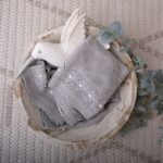 Nini Baby – Organic Cotton Knitted Blanket, Elegant Trim, Antibacterial Finish – Mist Grey, 0-36 Months