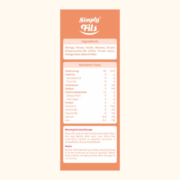 SIMPLY FILS – Fruity Melty Drops -Orange Prune
