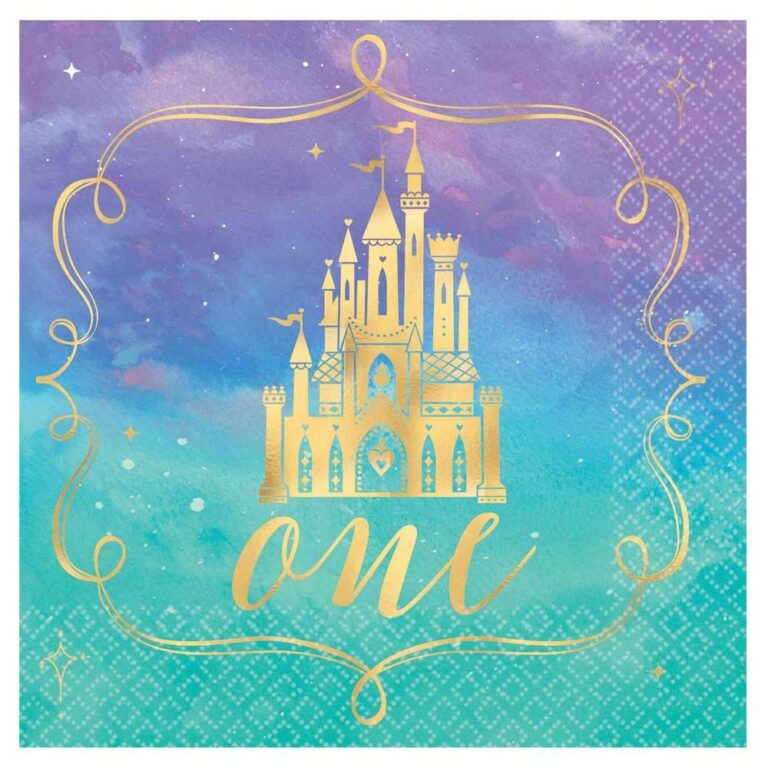 My Party Centre - Disney Princess Hot Stamped Beverage Napkin 16Pcs