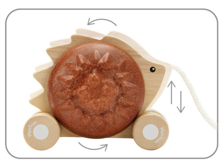 Plan Toys - Pull - Along Hedgehog - Brown