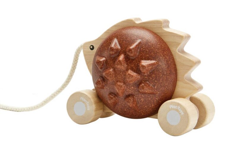 Plan Toys - Pull - Along Hedgehog - Brown