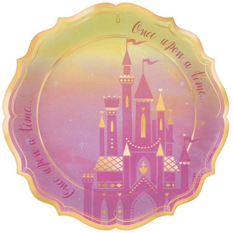 My Party Centre - Princess Matallic Round Plates 10.5in, 8pcs