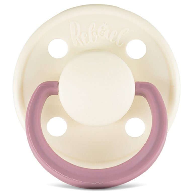 Rebael - Fashion Natural Rubber Round Pacifier Size 2 - Baby 6M+ 1-pack - Frosty Pearly Rhino