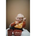 Mushie – Silicone Bib Shells Smoke