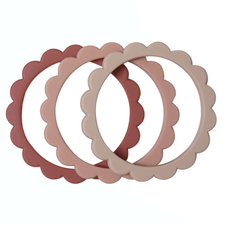 Mushie - Flower Bracelet 3-Pack Blush/Rose/Shifting Sand