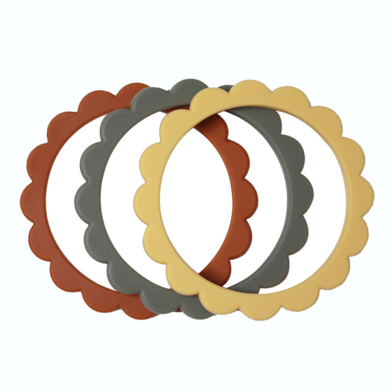 Mushie - Flower Bracelet 3-Pack Clay/Dried Thyme/Sunshine