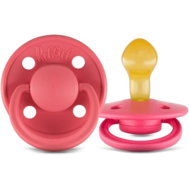 Rebael - Mono Natural Rubber Round Pacifier Size 2 - Baby 6M+ 1-pack - Salmon