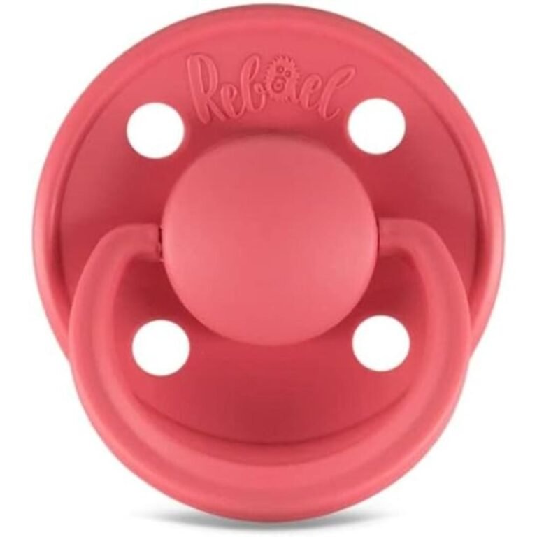 Rebael - Mono Natural Rubber Round Pacifier Size 2 - Baby 6M+ 1-pack - Salmon