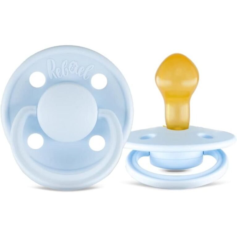 Rebael - Mono Natural Rubber Round Pacifier Size 2 - Baby 6M+ 1-pack - Tiny Sky